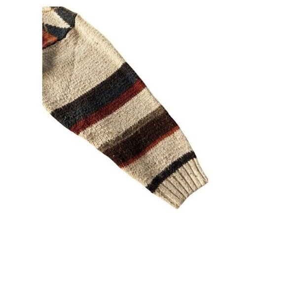 Vintage Etchings Mens Sz L Brown Blue Tan Crewneck Knit Wool Blend Sweater - Picture 7 of 8